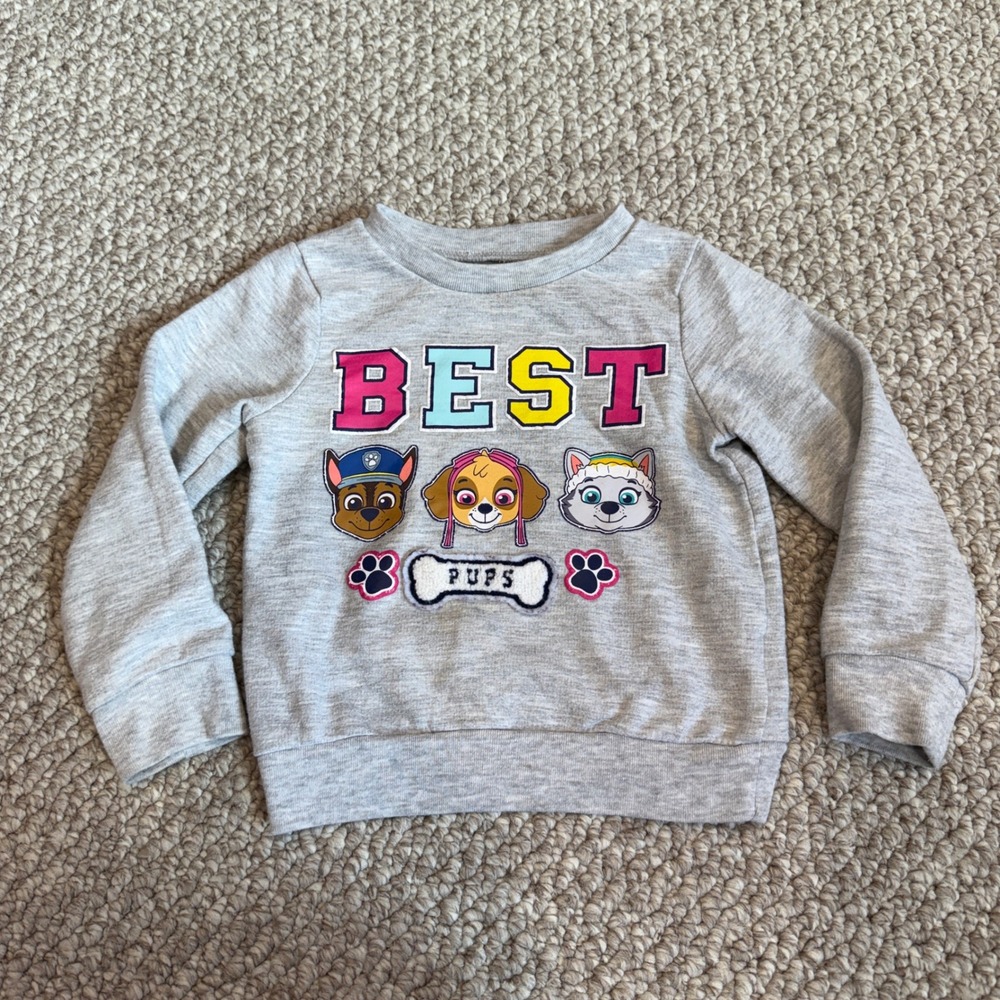Paw Patrol Nickelodeon Girls Best Pups Sweatshirt Heather Grey Size 3T